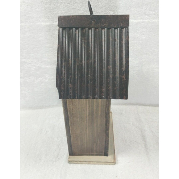 Floral Birdhouse With Rustic Metal Top Blue/Green/Red/Orange New! - Picture 2 of 5